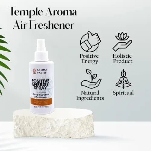 Aroma Vastu Temple Aroma Positive Energy Room Spray Freshness & Long Lasting Fragrance at Home and Any Where Spreading Positive Energy Best For Relaxation Works like Aromatherapy– 100ml