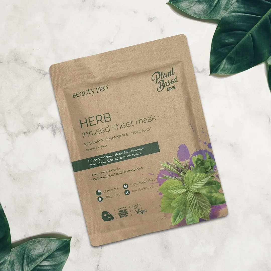 Beauty Pro Plant Based Range Herb Infused Sheet Mask 22ml