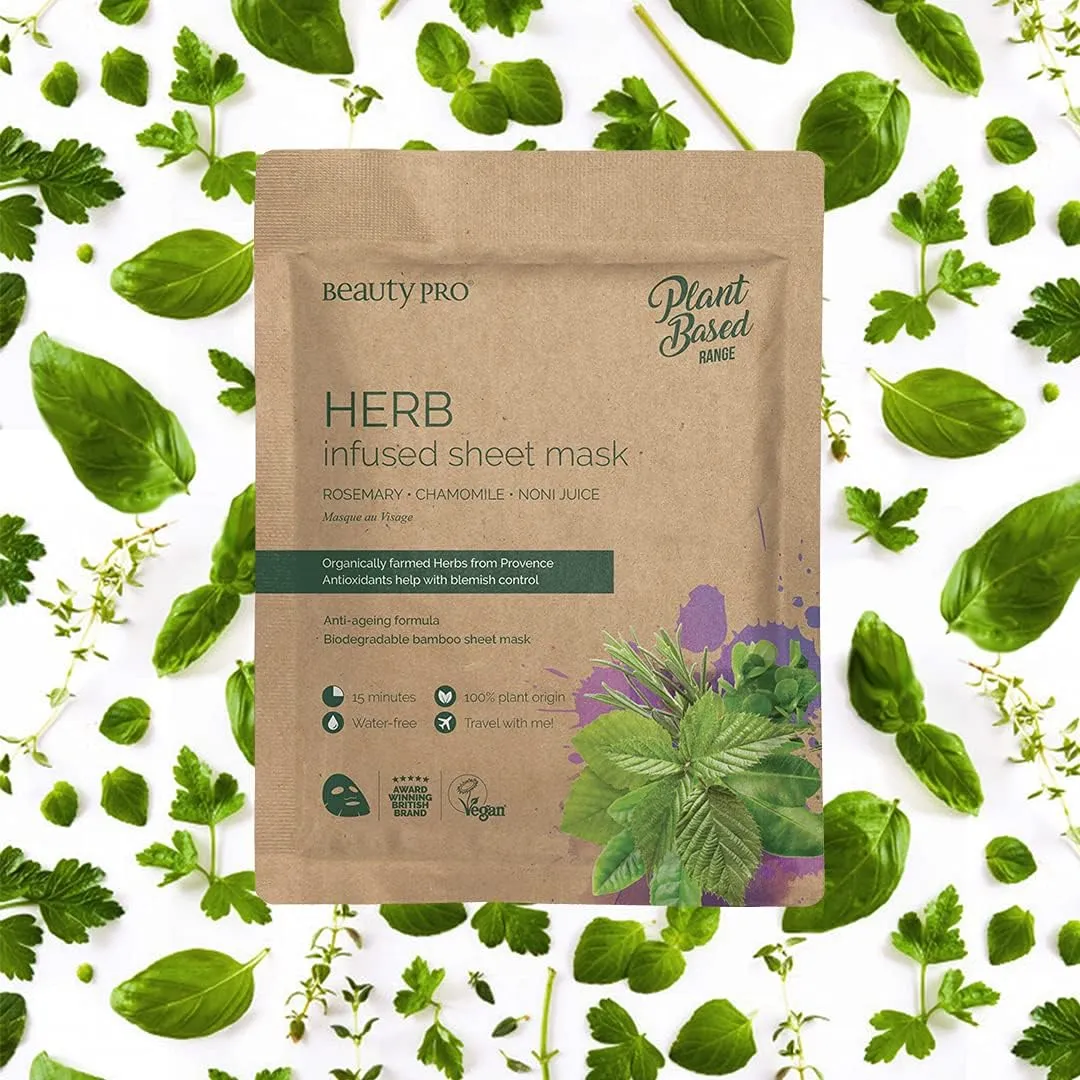 Beauty Pro Plant Based Range Herb Infused Sheet Mask 22ml