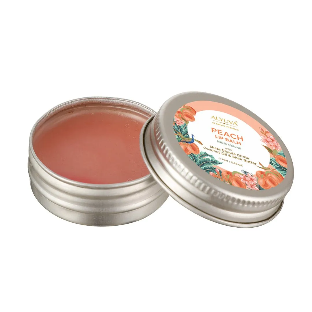 Ghee Enriched 100% Natural Peach Lip Balms- Pack of 3- 7gms Each