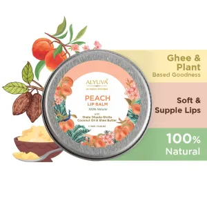 Ghee Enriched 100% Natural Peach Lip Balms- Pack of 3- 7gms Each