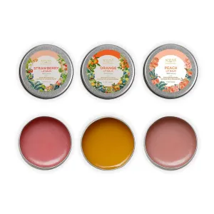 Lip Balms Combo- Natural Strawberry, Orange & Peach Lip Balms, 7gms Each