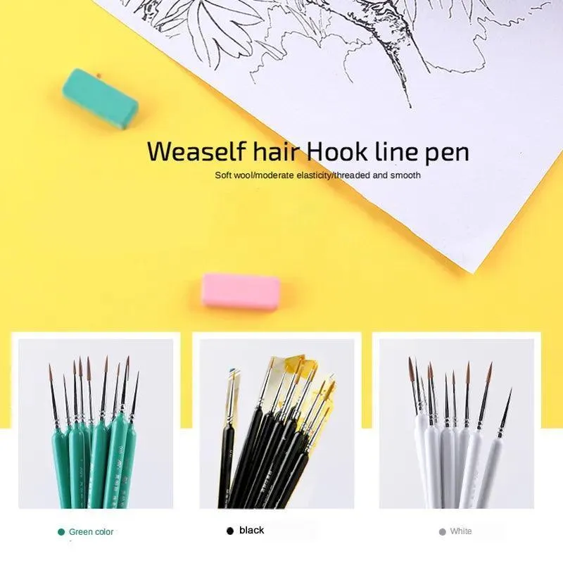 Miniature Weasel Hair Art Brushes Set: Versatile Kit for Artists