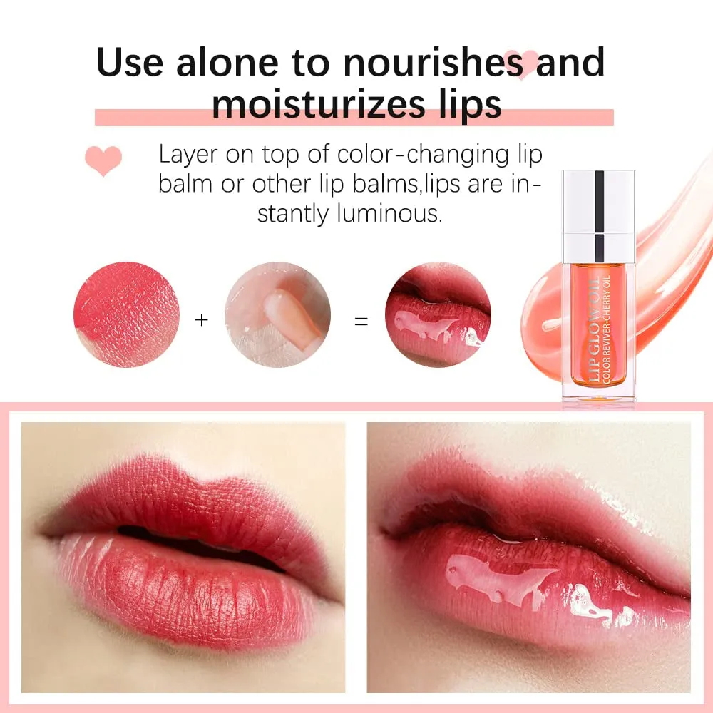 Moisture-Boosting Lip Oil Gloss with Plumping Effect and Hydrating Tint