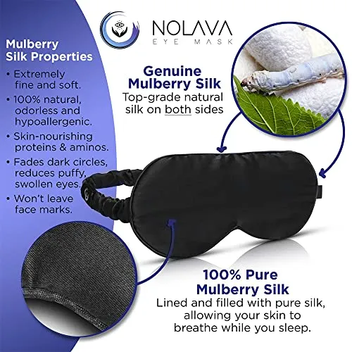 NOLAVA 100% Pure Mulberry Silk Sleep Eye Mask for sleeping Gel Eye mask