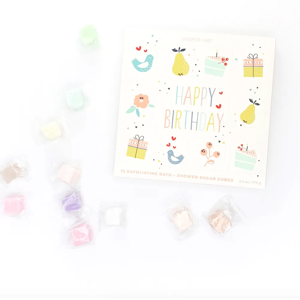 "Happy Birthday" Sugar Cube Scrub Gift Set - Large