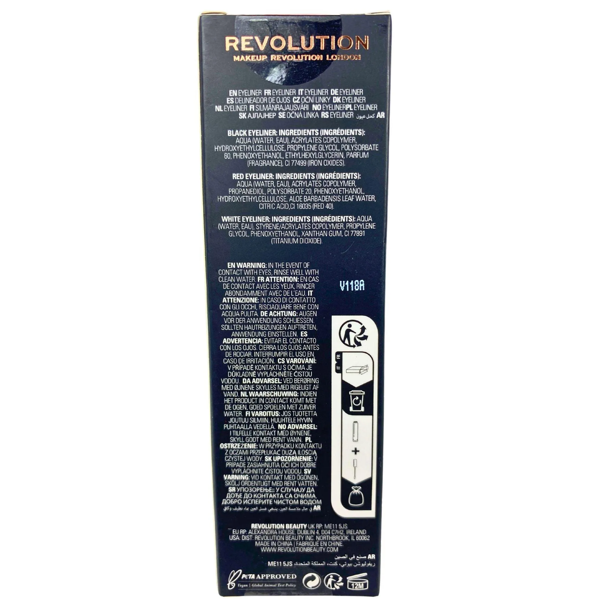 Revolution Terror Transformation Liquid Liner Set (BLACK,RED & WHITE 0.08OZ) (50 Pcs Lot)