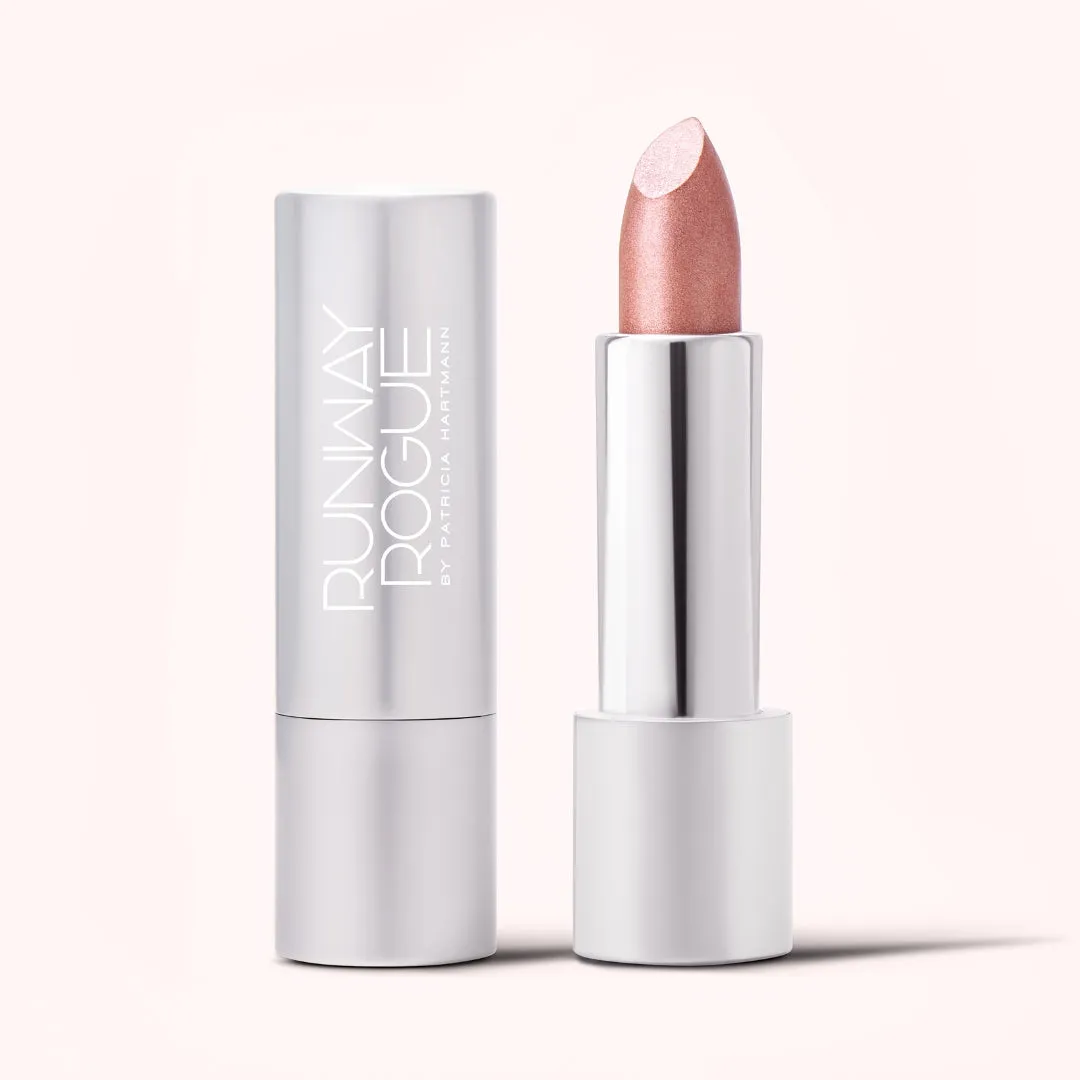 Soft Box Crème | A Pale Nude/Pink with Gold and Silver Shimmer Lipstick