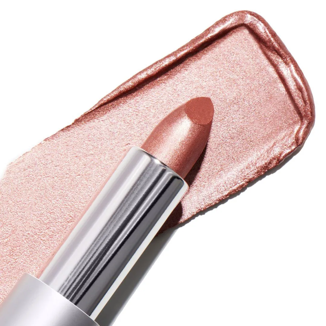 Soft Box Crème | A Pale Nude/Pink with Gold and Silver Shimmer Lipstick