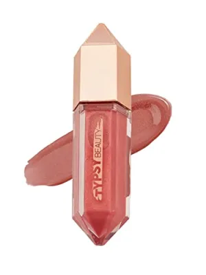 Typsy Beauty Crystal Crush Plumping Lip Gloss XL I Peach Moonstone | High Shine Shimmery Neutral Peach Gloss with Lip Plumping Effect, Infused with Peptides & Botanical Extracts | Vegan | 7ml