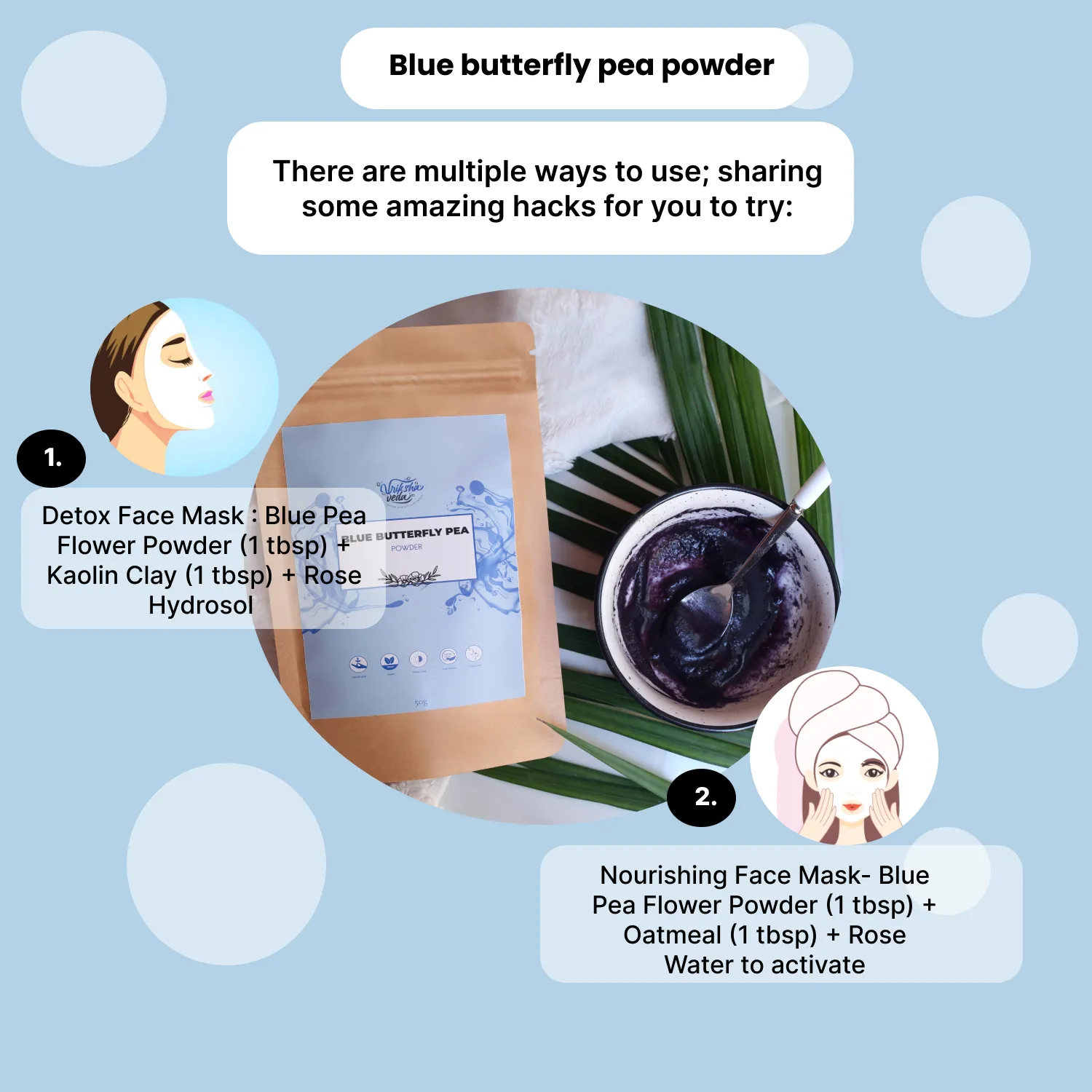 Vriksha Veda Blue Butterfly Pea Powder 50 gm